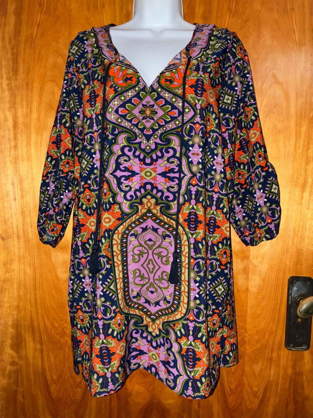 NLW Colorful Boho Tunic Top Dress Made in Turkey - Size M